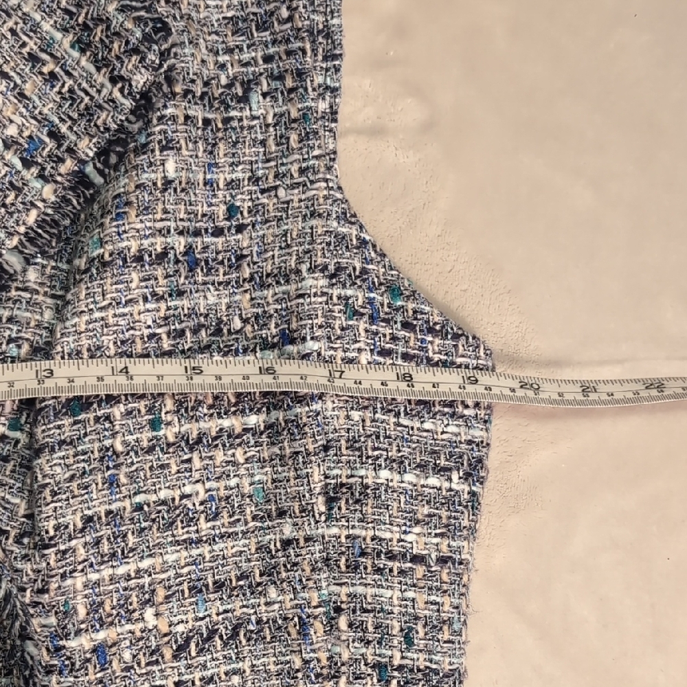 Karl Lagerfeld Blue Tweed Sleeveless Midi Dress - Picture 7 of 10